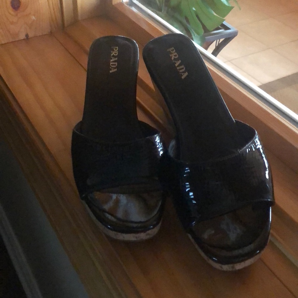Prada slip on wedge
